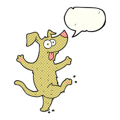 Obraz na płótnie Canvas comic book speech bubble cartoon dancing dog