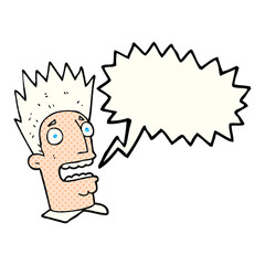 comic book speech bubble cartoon shocked man