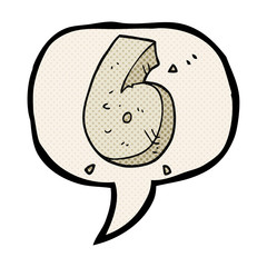 comic book speech bubble cartoon stone number six