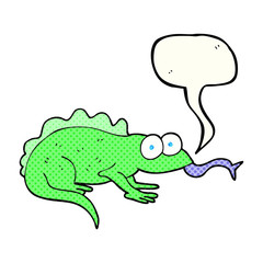 comic book speech bubble cartoon lizard