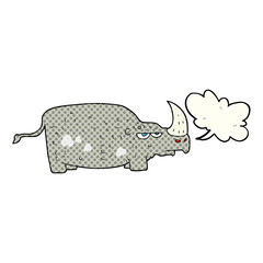 comic book speech bubble cartoon rhino