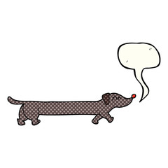 comic book speech bubble cartoon dachshund
