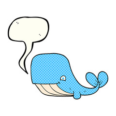 comic book speech bubble cartoon happy whale