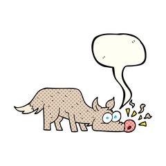 comic book speech bubble cartoon dog sniffing