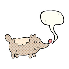 comic book speech bubble cartoon small fat dog