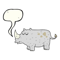 comic book speech bubble cartoon rhino