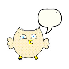 comic book speech bubble cartoon happy owl