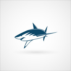shark attack logo sign on white background vector illustration
