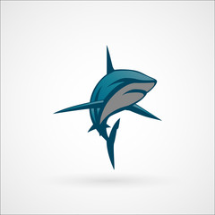 Fototapeta premium shark blue logo sign vector illustration isolated