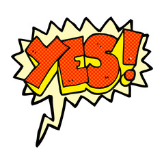 comic book speech bubble cartoon yes symbol