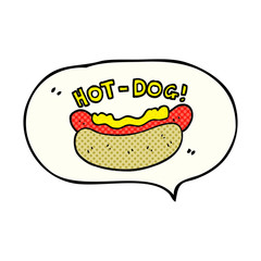 comic book speech bubble cartoon hotdog