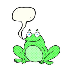 comic book speech bubble cartoon happy frog