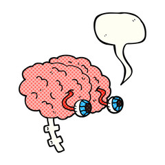 comic book speech bubble cartoon brain