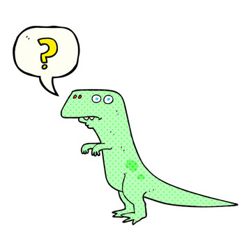 comic book speech bubble cartoon confused dinosaur