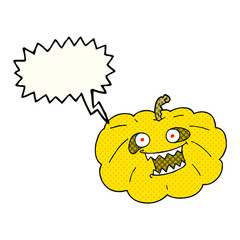 comic book speech bubble cartoon halloween pumpkin