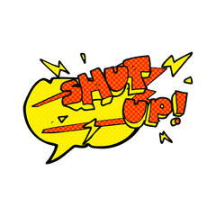 comic book speech bubble cartoon shut up! symbol
