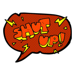 comic book speech bubble cartoon shut up! symbol