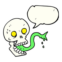 comic book speech bubble cartoon spooky halloween skull
