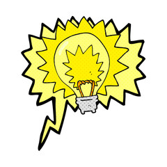 comic book speech bubble cartoon light bulb shining