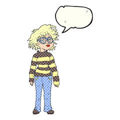 comic book speech bubble cartoon geeky girl