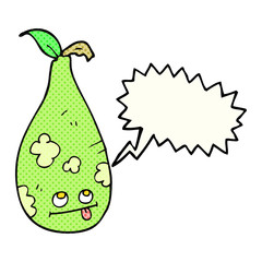 comic book speech bubble cartoon pear