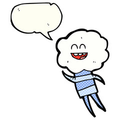 Obraz premium comic book speech bubble cartoon cute cloud head creature