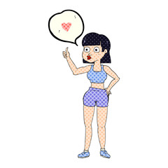 comic book speech bubble cartoon gym woman