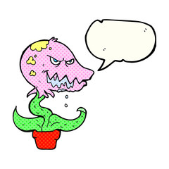 comic book speech bubble cartoon monster plant