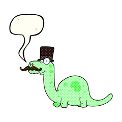 comic book speech bubble cartoon posh dinosaur