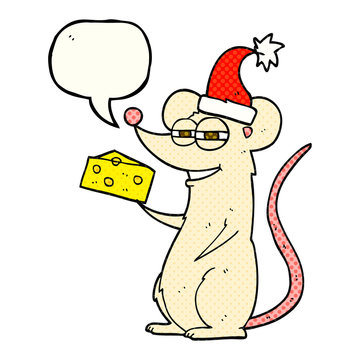 comic book speech bubble cartoon christmas mouse