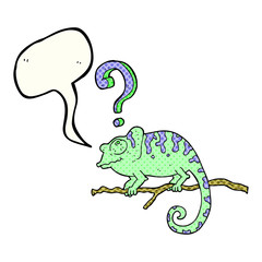 comic book speech bubble cartoon curious chameleon