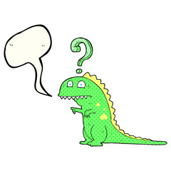 comic book speech bubble cartoon confused dinosaur