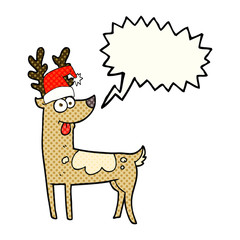 comic book speech bubble cartoon crazy reindeer