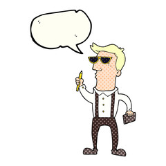 comic book speech bubble cartoon man with notebook