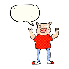 comic book speech bubble cartoon pig man