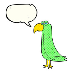 comic book speech bubble cartoon parrot