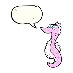 comic book speech bubble cartoon seahorse