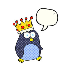 comic book speech bubble cartoon emperor penguin