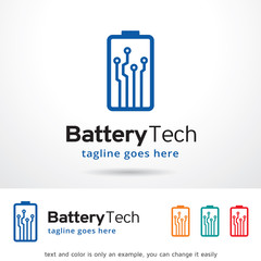 Battery Tech Logo Template Design Vector