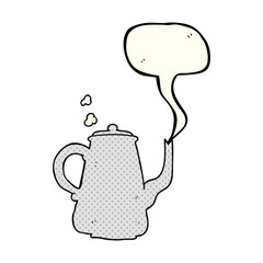 comic book speech bubble cartoon steaming coffee pot