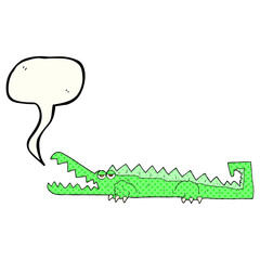 comic book speech bubble cartoon crocodile