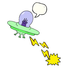 comic book speech bubble cartoon flying saucer