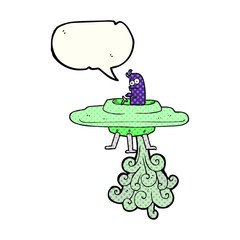 comic book speech bubble cartoon flying saucer