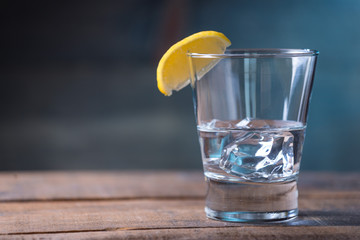 Vodka drinks with lemon and lime