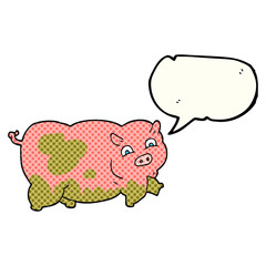 comic book speech bubble cartoon pig