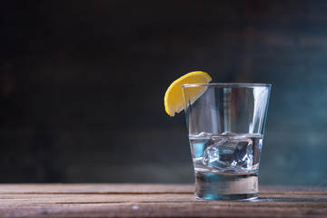 Vodka drinks with lemon and lime