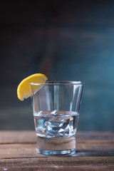Vodka drinks with lemon and lime