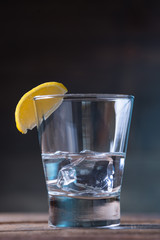 Vodka drinks with lemon and lime