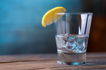 Vodka drinks with lemon and lime