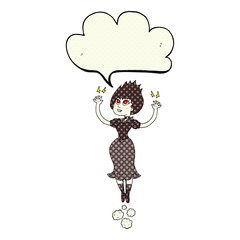 comic book speech bubble cartoon vampire girl flying